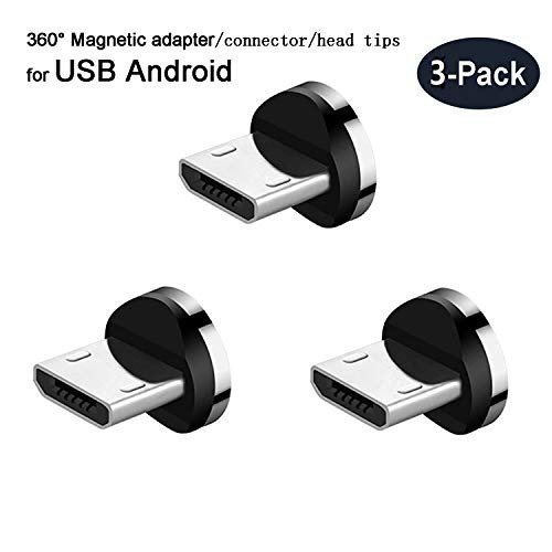 Magnetic Phone Cable Adapter Connector Tips Head for Micro USB Android Devices Phone Pad Tablet .(Android Port connectors)