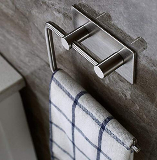 ZUNTO Adhesive Towel Ring - Hand Towel Bar Holder for Bathroom Kitchen No Drilling SUS 304 Stainless Steel Brushed
