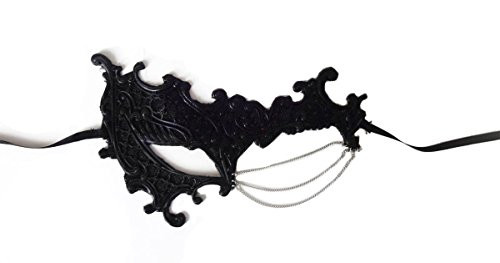 BAWASEEHI Black Masquerade Mask for Women Silikon Half Face Eye Mask Venetian Style Masquerade Ball Halloween Party Cosplay