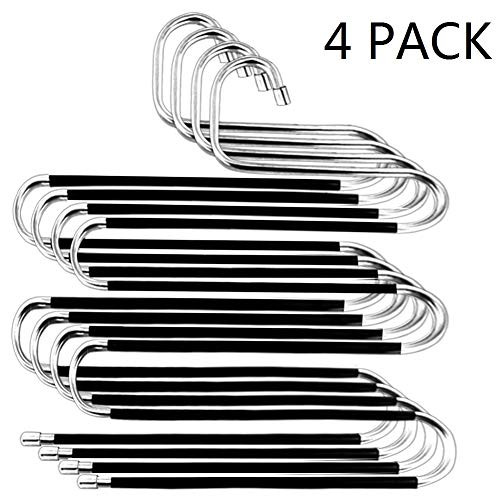 Pants Hangers - 4 Pack Scarf Hangers S-Type Clothes Pant Hangers Multi-Purpose Pants Hanger Space Saving Non-Slip Closet Organizer for Scarfs Jeans Clothes Trousers Towels Pants Hangers - 4 Pack Scarf Hangers S-Type Clothes Pant Hangers Multi-Purpose Pants Hanger Space Saving Non-Slip Closet Organizer for Scarfs Jeans Clothes Trousers Towels