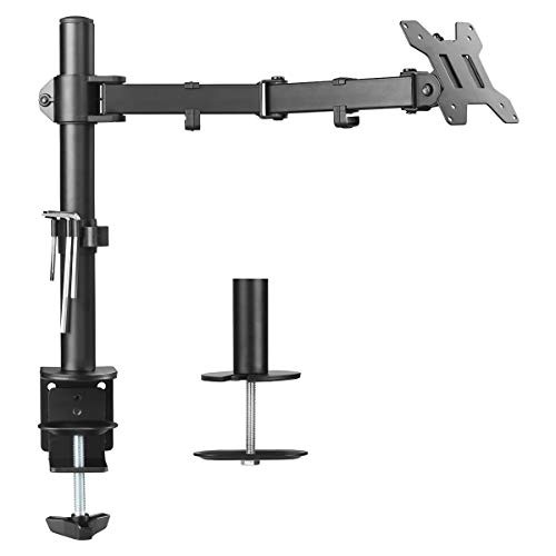 Suptek Single LED LCD Monitor Desk Mount Heavy Duty Fully Adjustable Stand for 1 / One Screen up to 27 inch (MD6421)