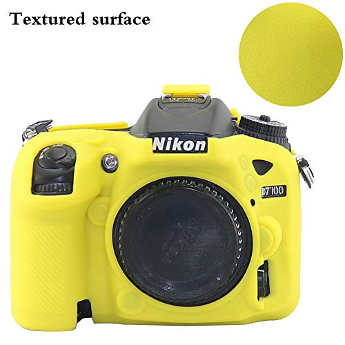 Yisau Nikon D7100 D7200 Case, Professional Silicion Rubber Camera Case Cover Protectable for Nikon D7100 D7200-(Yellow)