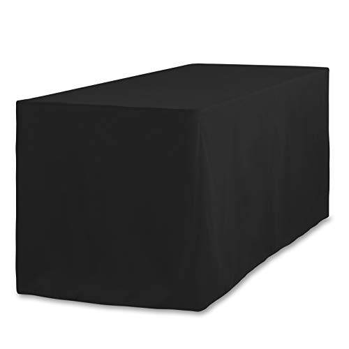 LinenTablecloth 4 ft. Fitted Polyester Tablecloth Black