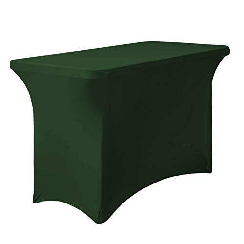 LinenTablecloth 4 ft. Rectangular Stretch Tablecloth Hunter Green