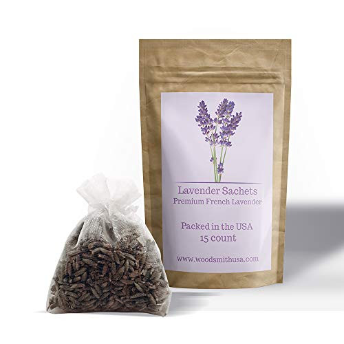 Lavender Sachets |15 Pack| White Sachet Color | Moth Sachets Lavender | Lavender Scented Sachets | Lavender Drawer Sachets | Moth Repellant | Moth Lavender | Moth Deterrent | Moth Prevention | Moth