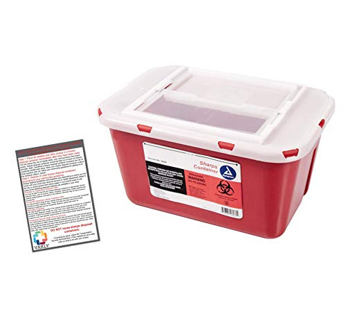 Sharps Container 1 Gallon - Plus Vakly Biohazard Disposal Guide (1 Pack) Sharps Container 1 Gallon - Plus Vakly Biohazard Disposal Guide (1 Pack)