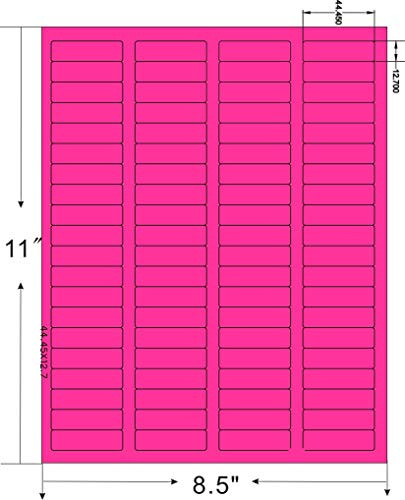 100 Sheets / 8000 Fluorescent FBA and Word Compatible Size Address Labels 80UP 1.75"x0.5" 80 Labels Per Sheet. Ink Jet and Laser Guaranteed. (Fluorescent Pink)