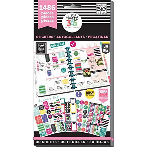 me & my BIG ideas PPSV-02 Create 365 The Happy Planner Sticker Value Pack Planner, Everyday Plans, 1486 Stickers