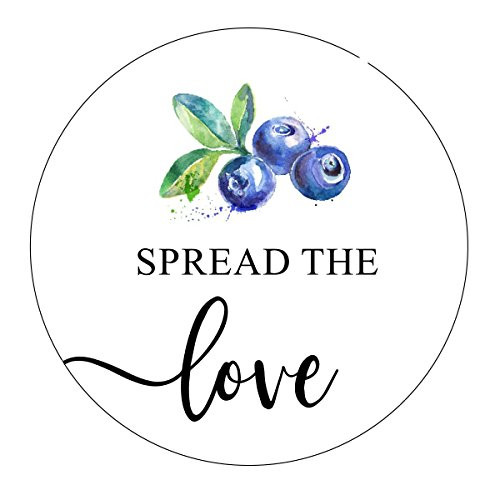 Blueberry Spread the Love Stickers, Blueberry Jam Favor, Blueberry Preserves Favor, Favor Labels, Favor Stickers, Spread the Love Labels, Jam Wedding Favor, Jam Shower Favor, Stickers