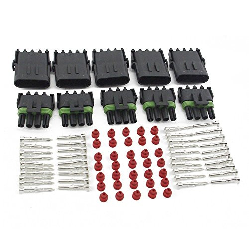 MUYI 10 Kit 4 Pin Way Waterproof Electrical Connector 1.5mm Series Terminals