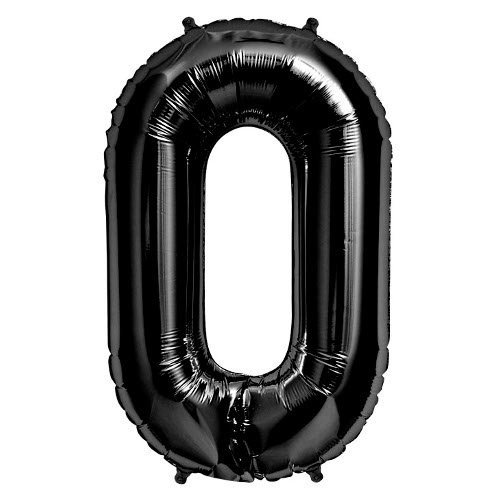 NorthStar Foil Balloon 000639 Number 0 - Black, 34",