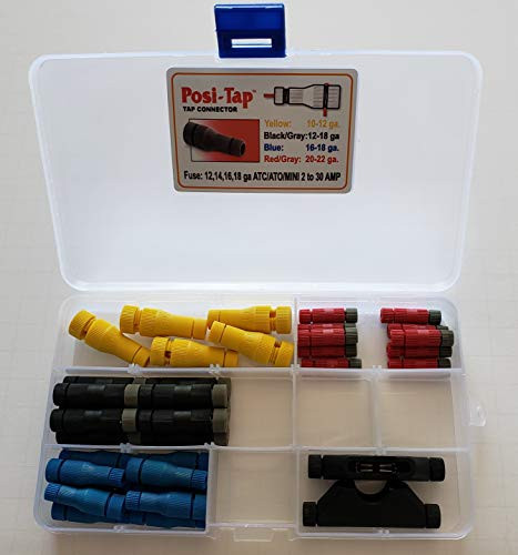 Posi-Tap Connectors Kit- Includes Taps for 22 through 10 Gauge Wires, Plus 2 Fuseholders!