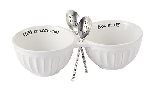 Mud Pie Salsa Double Dip Set, White (4171041)