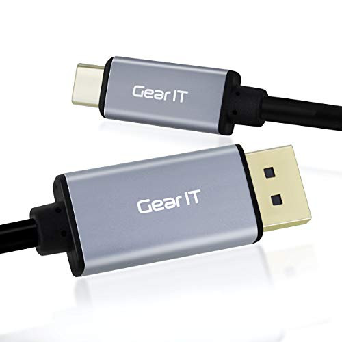 GearIT 3ft USB-C to DisplayPort Cable [Thunderbolt 3 Port Compatible] USB Type C to DisplayPort Cable (4K@60Hz) for MacBook Pro 2018/2017, MacBook Air, iPad Pro 2018, Surface Book 2 and More, Black