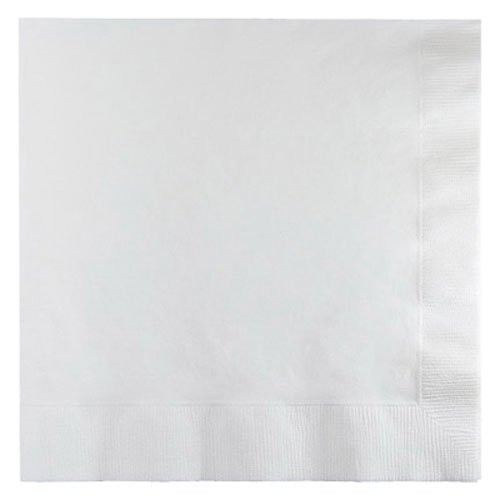 Creative Converting Touch of Color 2-Ply 50 Count Paper Dinner Napkins, White Creative Converting Touch of Color 2-Ply 50 Count Paper Dinner Napkins, White