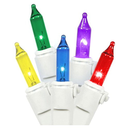 Vickerman 50 Light Multi-Colored Mini Light Set on White Wire