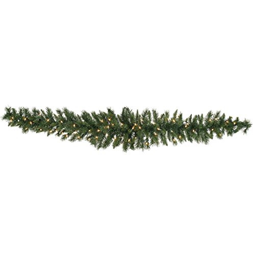 Vickerman Pre-Lit Imperial Pine Garland with 50 Warm White Italian LED Lights, 6-Feet, Green