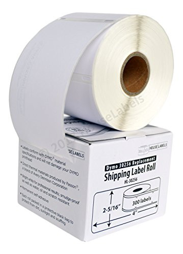 DYMO-Compatible 30256 Large Shipping Labels (2-5/16" x 4") - BPA Free! (6 Rolls; 300 Labels per Roll)