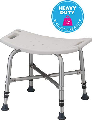 NOVA Heavy Duty Shower & Bath Chair, 500 lb. Weight Capacity, Quick & Easy Tools Free Assembly, Lightweight & Seat Height Adjustable, Great for Travel
