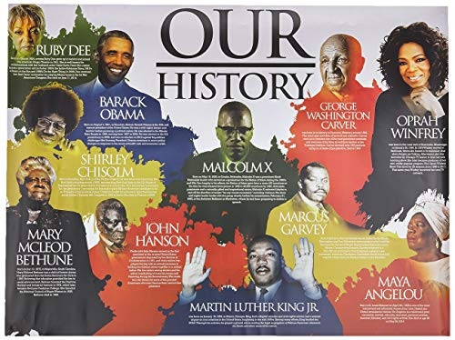 Tri-Seven Entertainment Our Black History Poster African American Famous People with Short Biography, 24" x 18"