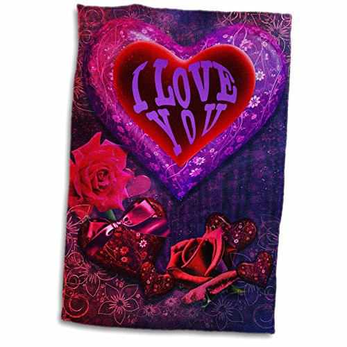 3dRose"A Close Up of A Very Beautiful Lilac Bush with Shaded Purple Towel 15" x 22" White