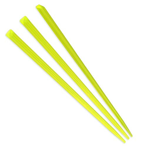 BambooMN Brand - Triangular Prism Plastic Pick 3.5" (9cm) - 1,000 pcs - Lime Green