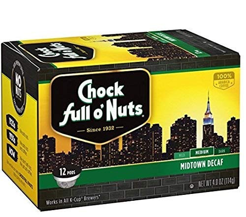 Chock Full o'Nuts Midtown Decaf Single-Serve Cups, 72 Count