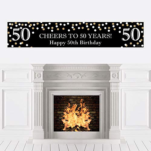 Big Dot of Happiness Adult 50th Birthday - Gold - Birthday Party Decorations Party Banner