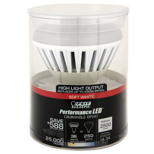 Feit BR40/DM/2500/3K/LED BR40 Dimmable LED, 250W Equivalent, 3000K