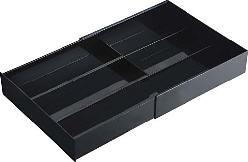 YAMAZAKI home 3442 Tower Expandable Drawer Organizer BK Space Saving One Size Black