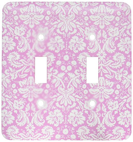 3dRose lsp_151451_2  Antique Rose Pink and White Damask Pattern Victorian Fancy Vintage Swirls Girly Stylish Girls Double Toggle Switch