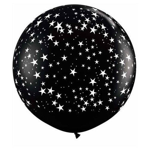 Qualatex Latex Balloons 31308-Q STARS-A-ROUND - ONYX BLACK, 36",