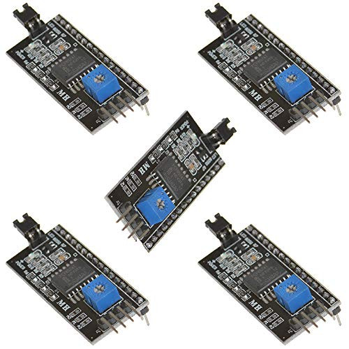 Anmbest 5PCS IIC I2C Serial Interface Board LCD1602 LCD2004 Blue Backlight LCD Display Adapter Plate PCF8574 Expansion Board for Arduino UNO R3 MEGA DIY Kit