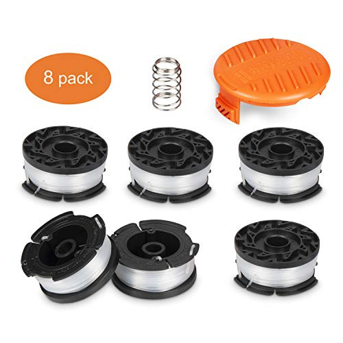 Deyard Trimmer Spool for Black + Decker Autofeed System Replacement Durable 30ft 0.065" Line String Trimmer (6 Replacement Spool, 1 Spool Cap, 1 Spring)