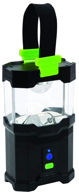 ATAK Model 424 Black/Green Camping Lantern with Bluetooth Wireless Speaker (120 Lumens Lantern)