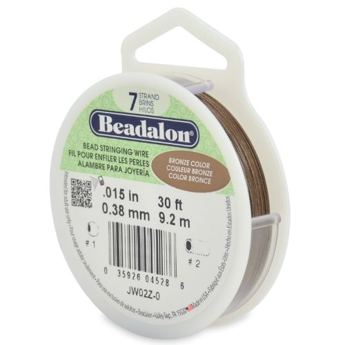 Beadalon 7-Strand 0.015" (0.38 mm) 30 ft (9.1 m) Bronze Bead Stringing Wire