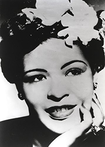 Posterazzi GLP469052LARGE Poster Print Collection Billie Holiday Smiling With Flower On Hair Black And White Portrait Photo Print, (8 X 10), Multicolored