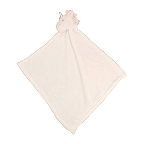Birchwood Trading Co Unicorn Animal Banky Soft White 11 x 11 Soft Plush Fabric Toddler Blanket