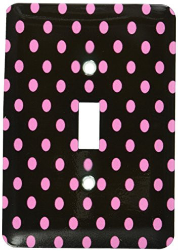 3dRose LLC lsp_20407_1 Black and Pink Polka Dot Print - Single Toggle Switch