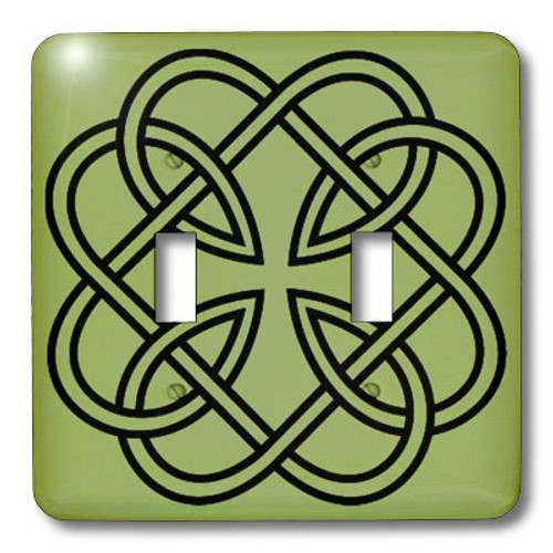 3dRose LLC lsp_44274_2 Black Celtic Design on a Moss Green Background, Double Toggle Switch 3dRose LLC lsp_44274_2 Black Celtic Design on a Moss Green Background, Double Toggle Switch