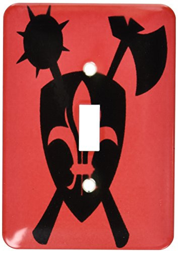 3dRose lsp_45396_1 Black Medieval Armour On A Red Background Single Toggle Switch