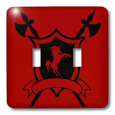 3dRose lsp_45398_2 Black Medieval Armor On A Red Background Toggle switch