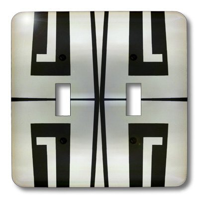 3dRose lsp_29787_2 Black N White Mod Double Toggle Switch