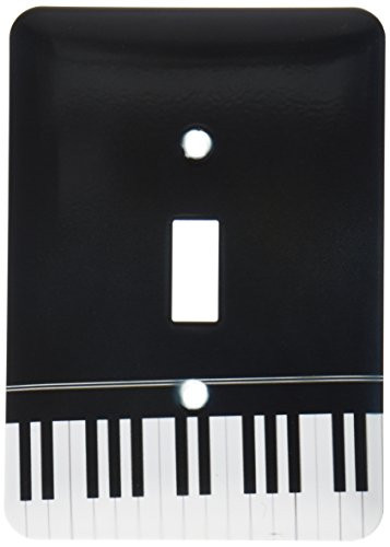 3dRose LLC lsp_112947_1 Black Piano Edge Baby Grand Keyboard Music Design for Pianist Musical Player and Musician Gifts Single Toggle Switch