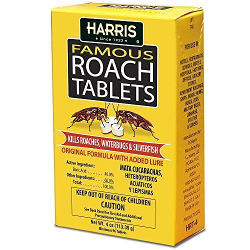 Harris Roach Tablets, Boric Acid Roach Killer with Lure (4oz, 145 Tablets)