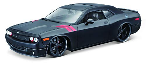 M&J Maisto 2008 Dodge Challenger Matt Black Modern Muscle 1/24 Diecast Model Car 32529, Multicolor