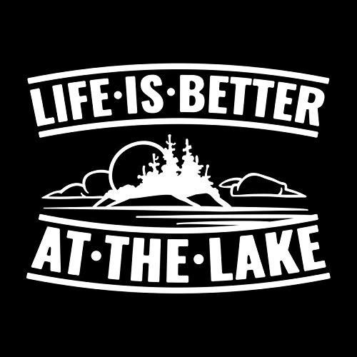 Life is Better at The Lake Vinyl Decal Sticker | Cars Trucks Vans SUVs Walls Cups Laptops | 5.5 Inch | White | KCD2643