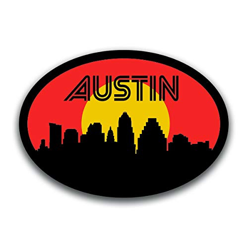 Austin Texas Skyline Vinyl Decal Sticker | Cars Trucks Vans SUVs Windows Walls Cups Laptops | Full Color Printed | 5.5 Inch | KCD2581