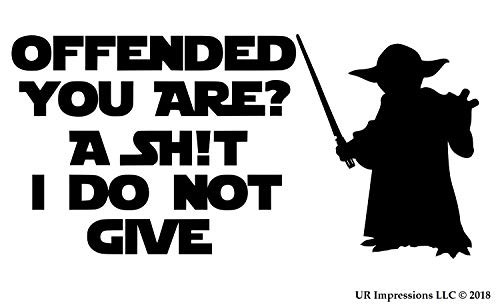 UR Impressions MBlk Yoda Offended You are?. Decal Vinyl Sticker Graphics for Cars Trucks SUV Vans Walls Windows Laptop|Matte Black|7.2 X 3.6 Inch|URI218-MB