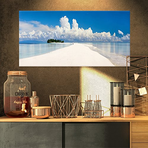 Designart PT6769-32-16 Tropical Island Panorama-Landscape Photo Canvas Print-32x16, 32x16 White